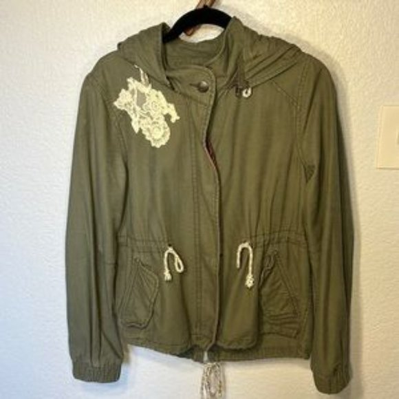 Daughters of the Liberation Green Twill Hooded Anorak Jacket. Size Small - Picture 1 of 3
